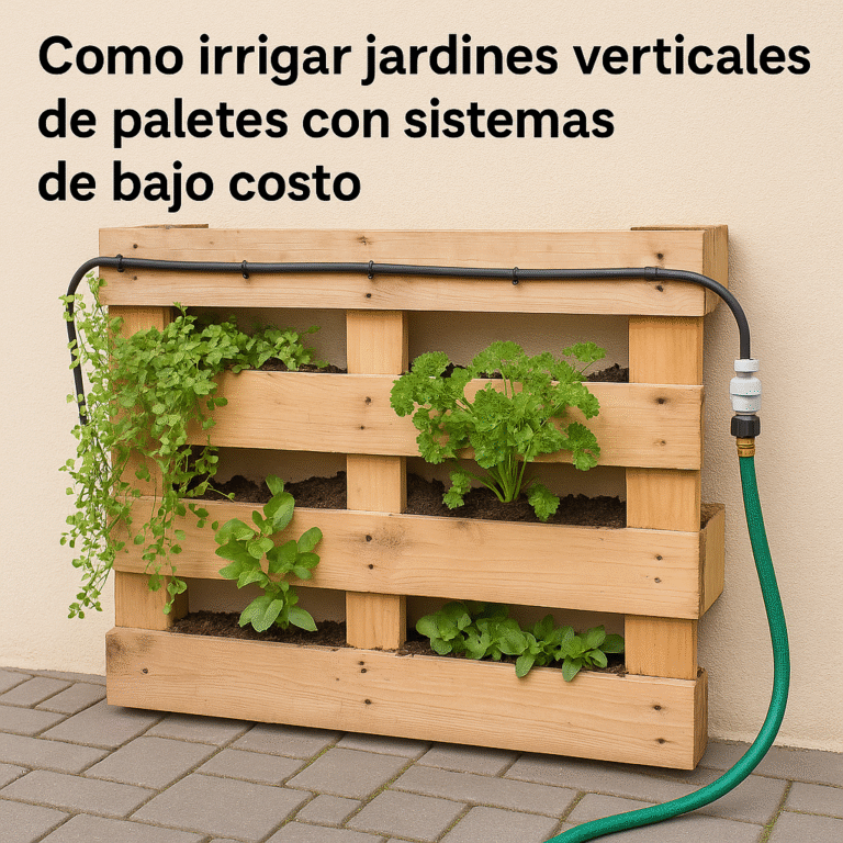 Como irrigar jardins verticais de paletes com sistemas de baixo custo