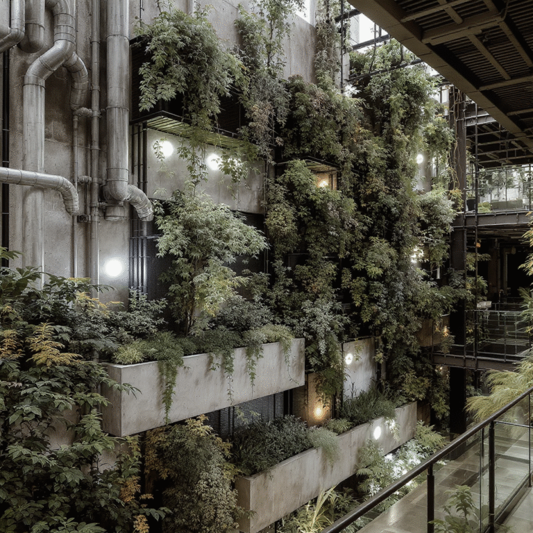 Misture estilos: jardins verticais industriais com um toque moderno