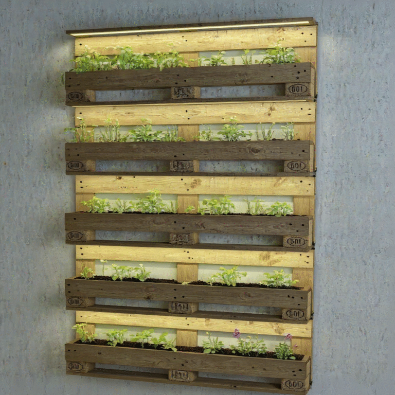 Faça você mesmo: Jardim vertical com paletes e LED integrado