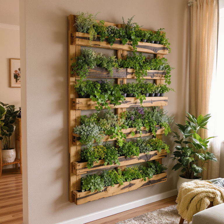 Jardins Verticais de Paletes: Como Criar um Cantinho Aconchegante na Sala
